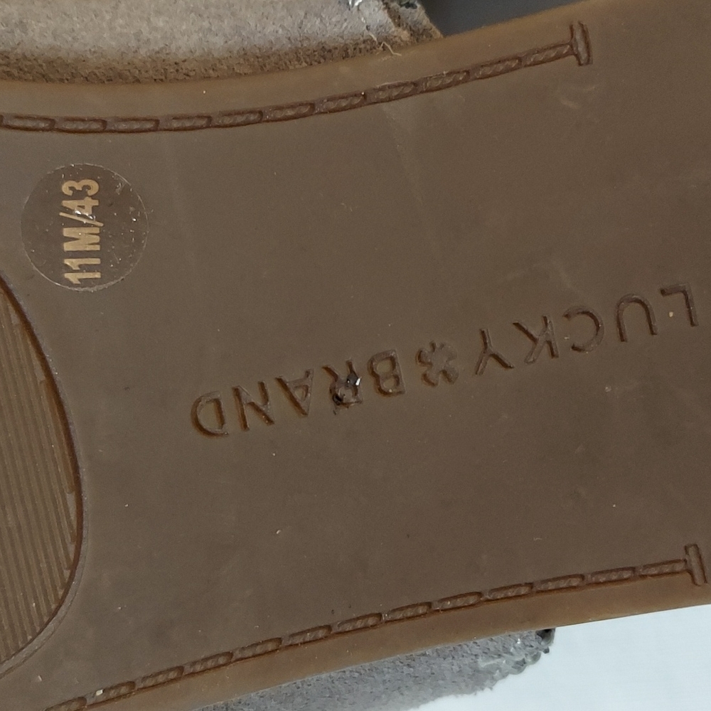 Lucky Brand "Bidimin" gray suede slides / mules. NEW. Sz 11 - Picture 5 of 6